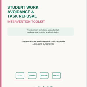 Student Work Avoidance and Task Refusal Intervention Toolkit cover